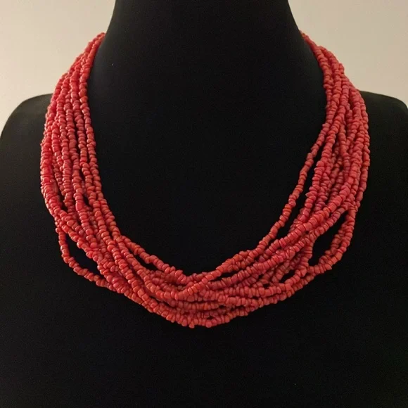 Vintage Silpada natural coral and 925 sterling silver 16” seed bead necklace - Picture 6 of 6